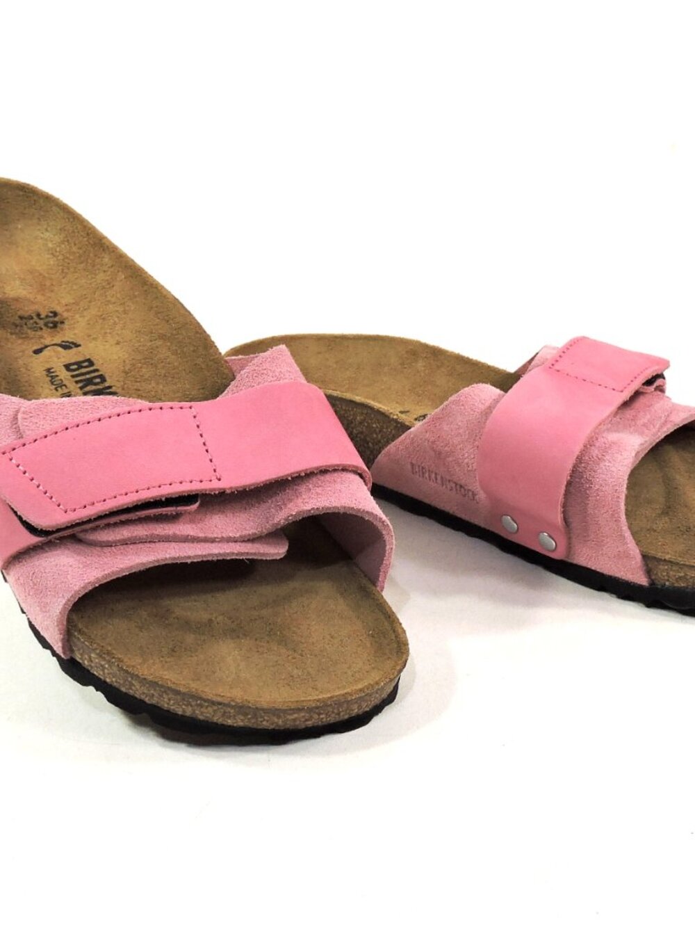 BIRKENSTOCK 🇩🇪 WOMEN'S PINK SOFT LEATHER COMFORT FLAT SUMMER SANDALS - Picture 4 of 7